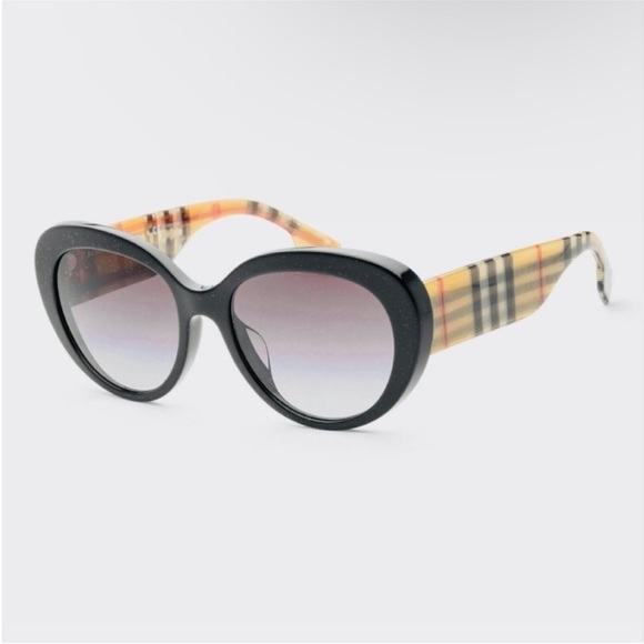 BURBERRY plaid arms soft cat-eye sunglasses NWT main image 5